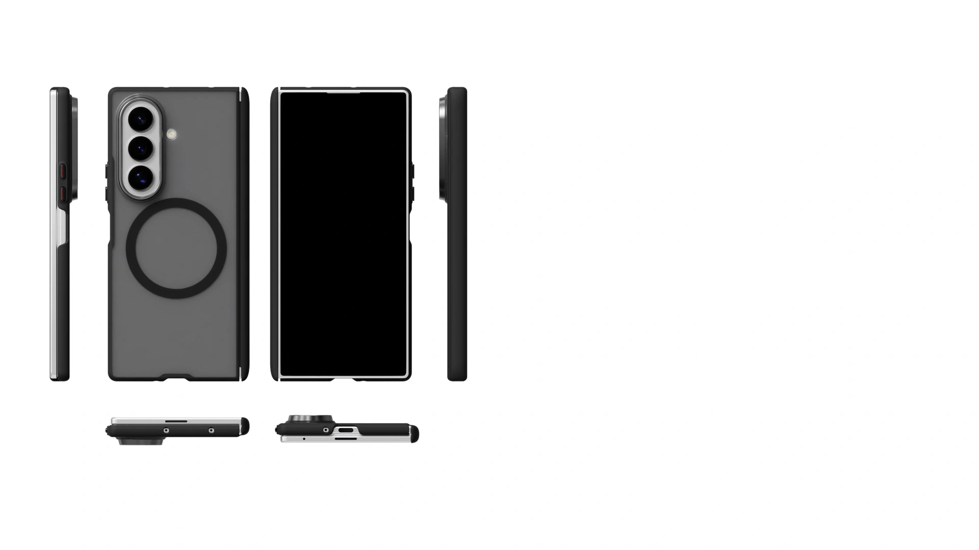 Galaxy Z Fold8 Ultra Artisan Soft-Touch Magnetic collection shown in six views and five colorways