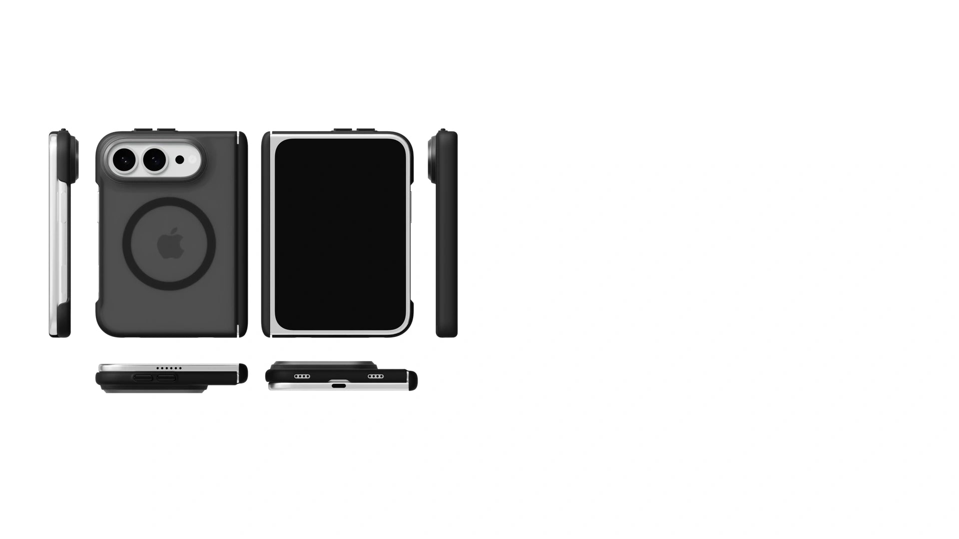 iPhone 18 Fold Artisan Soft-Touch Magnetic Single-Hinge collection shown in six views and seven colorways
