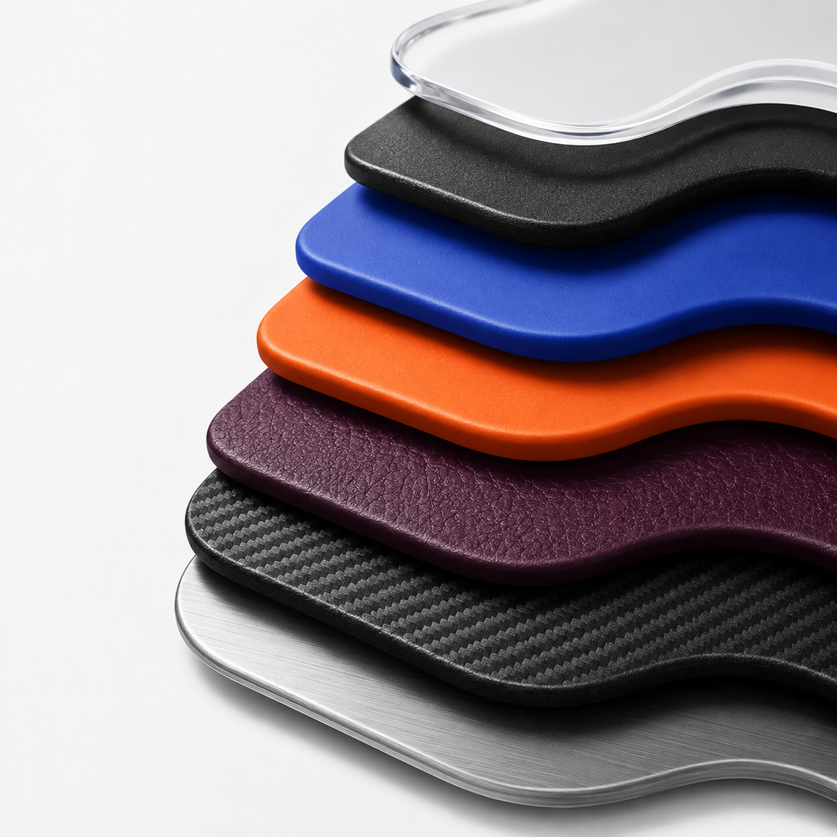 Phone case materials and surface finishes